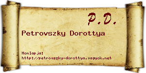 Petrovszky Dorottya névjegykártya